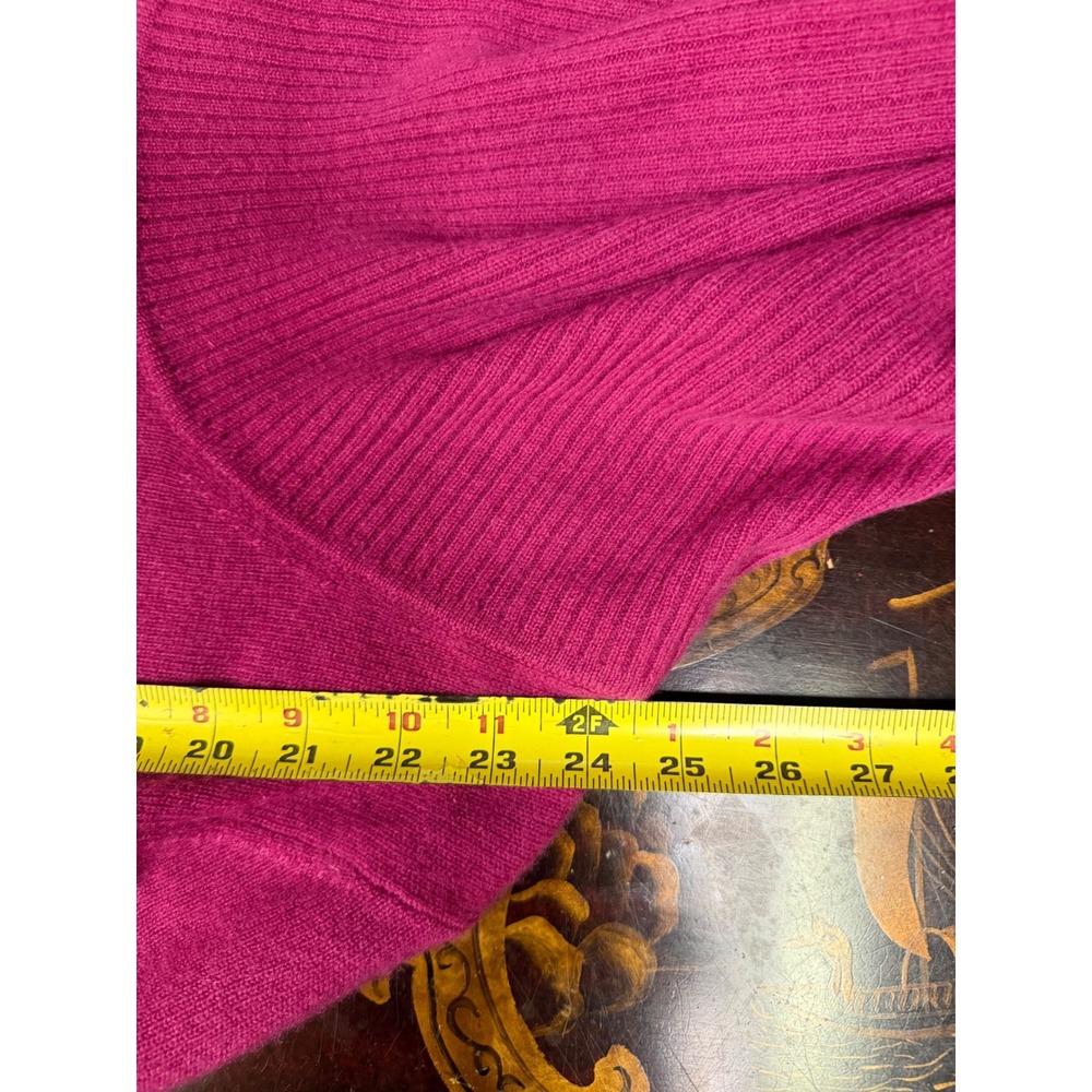 Apt 9 Pure Cashmere Pink Magenta Cowl Neck Pullover Sweater Cozy Minimalist L - Picture 8 of 13
